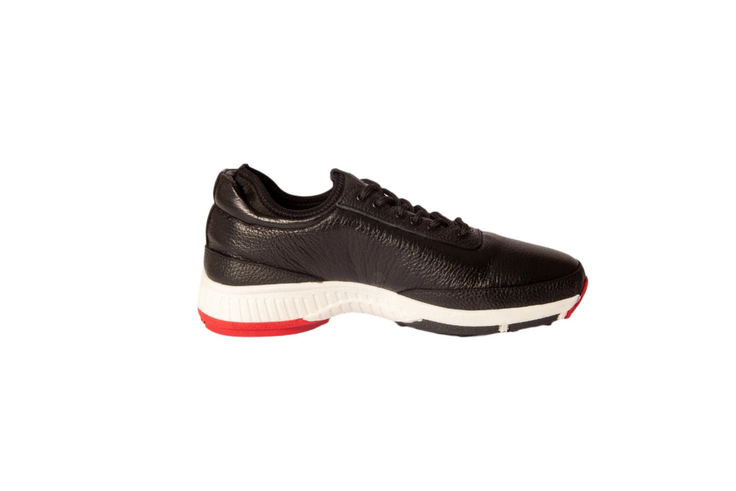 W&H Ace - Deerskin Men's Golf Shoes in Black & Red