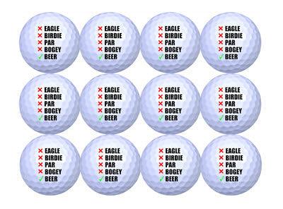 New Novelty Golf Checklist Golf Balls