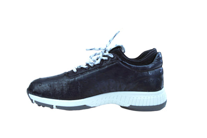W&H Eagle - Ostrich Skin Golf Shoes for Men in Blue with Gray Soles