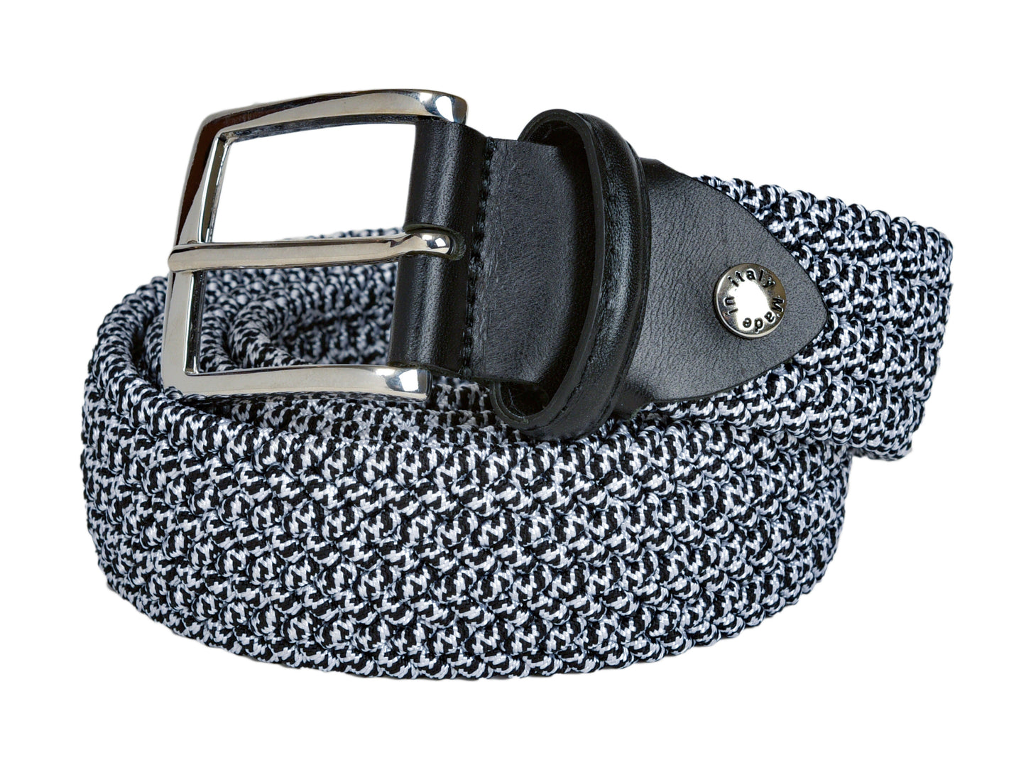 Cotton Stretch Belt Two-Tone Black/White - The Golf Guys Online