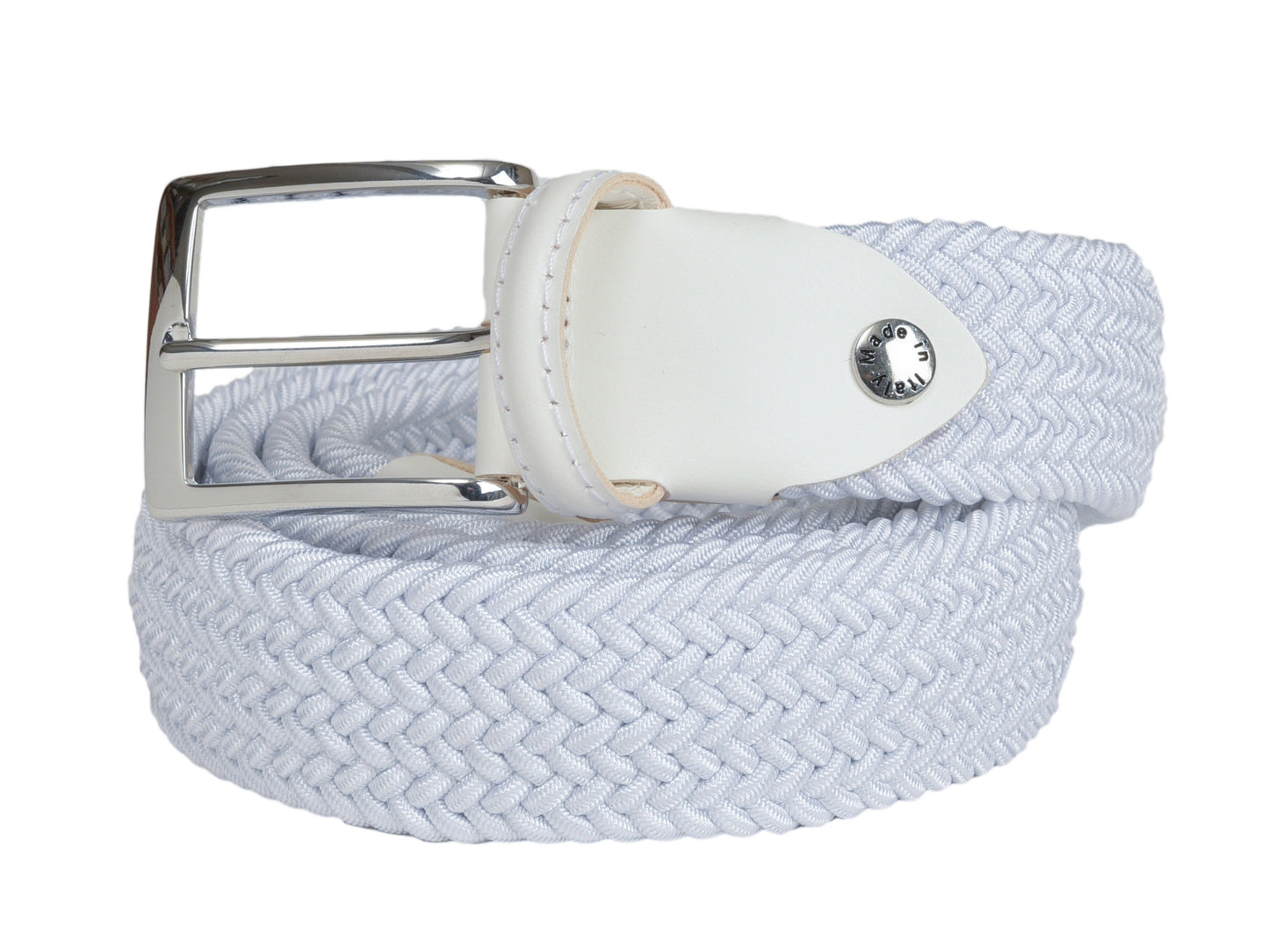 Cotton Stretch Belt Solid White - The Golf Guys Online
