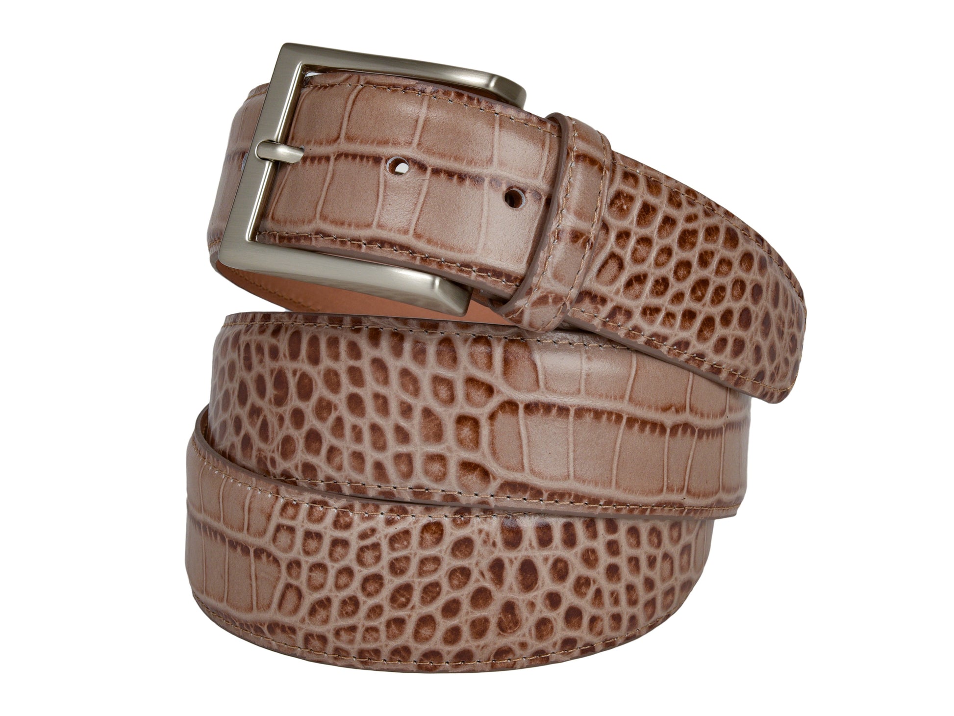 Limited Edition Calf Skin Alligator Embossed Belt Tan - The Golf Guys Online