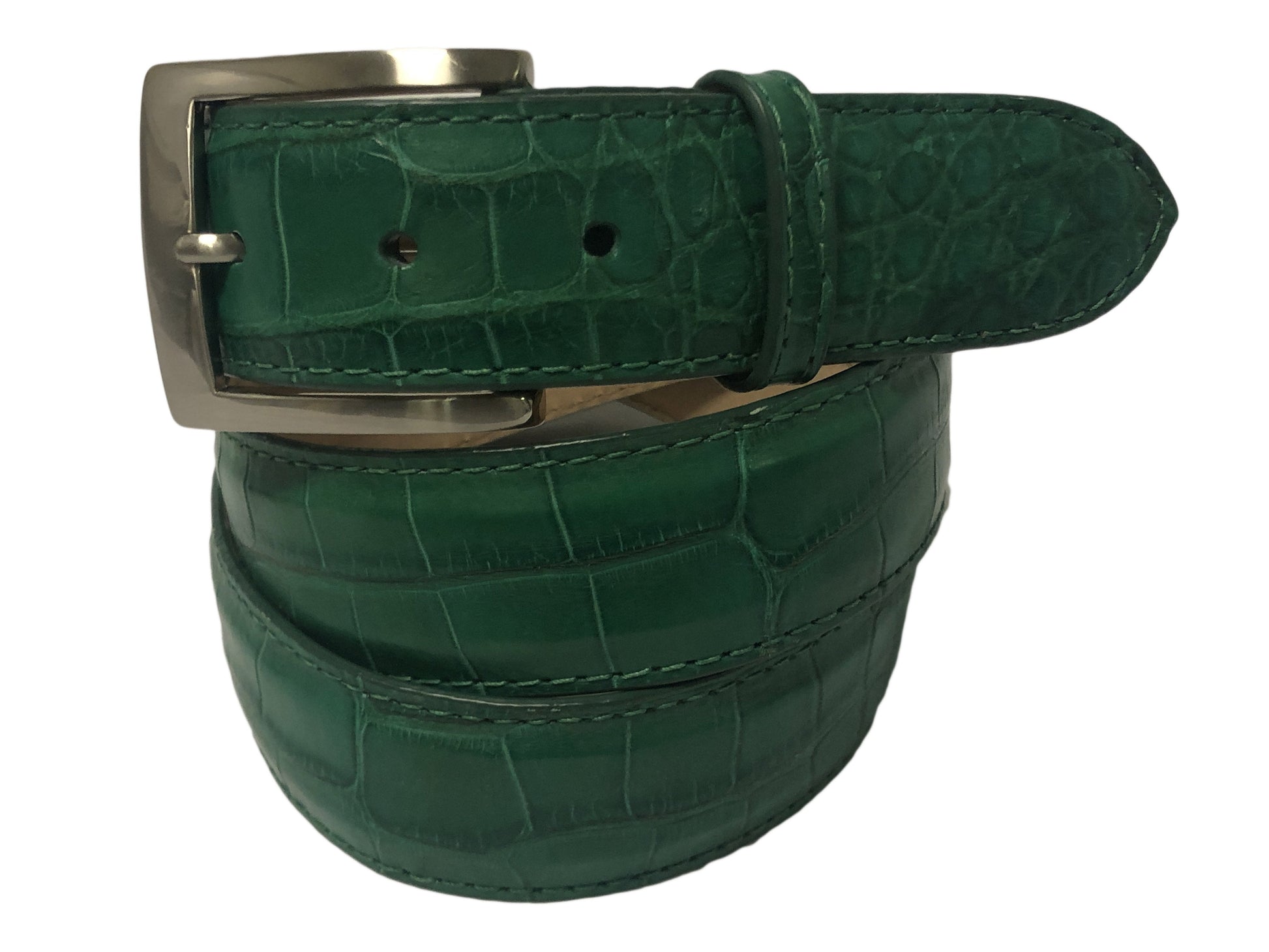 Alligator Skin Matte Belt Forest Green - The Golf Guys Online