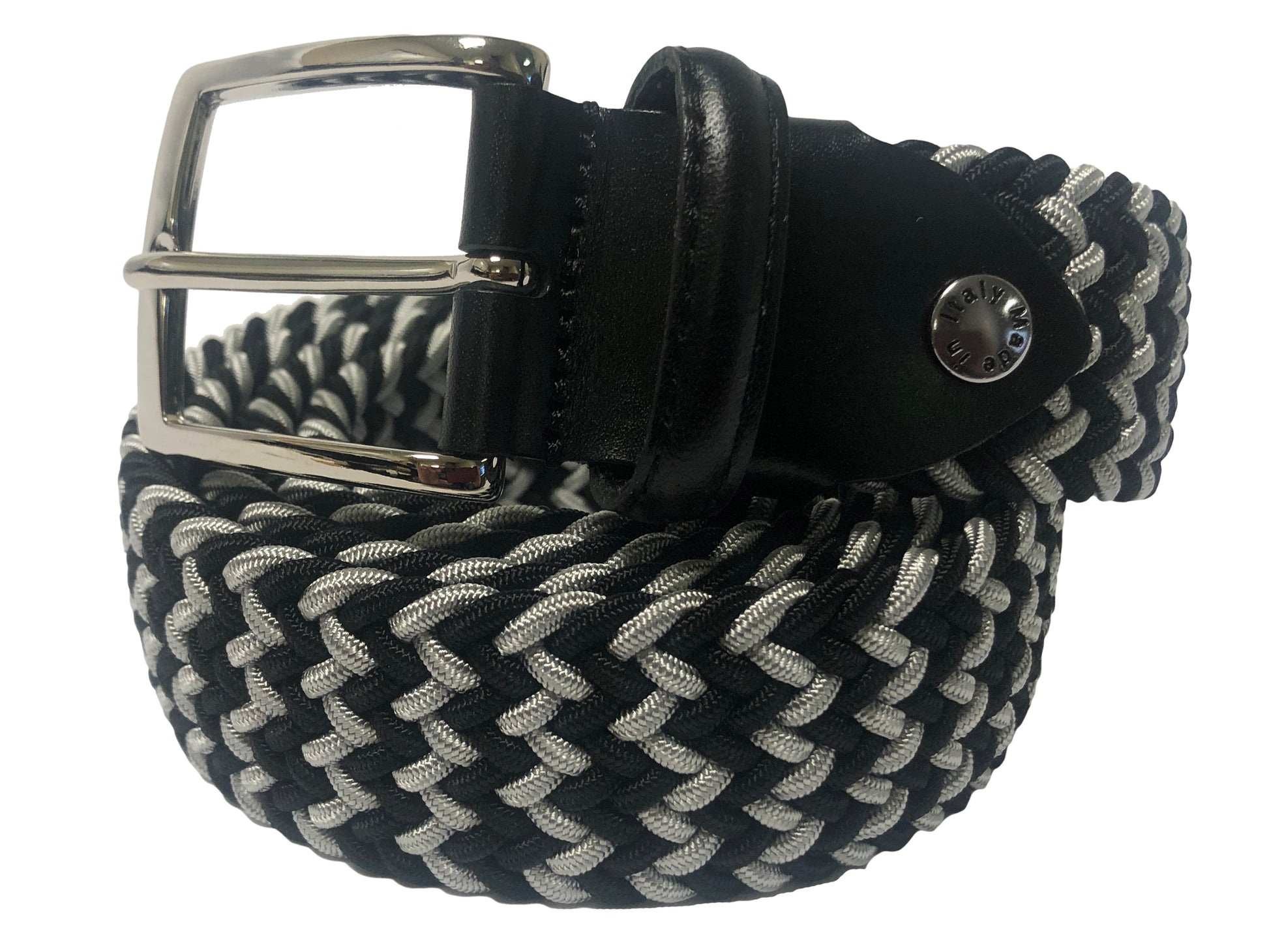 Cotton Stretch Belt Gray/Black - The Golf Guys Online