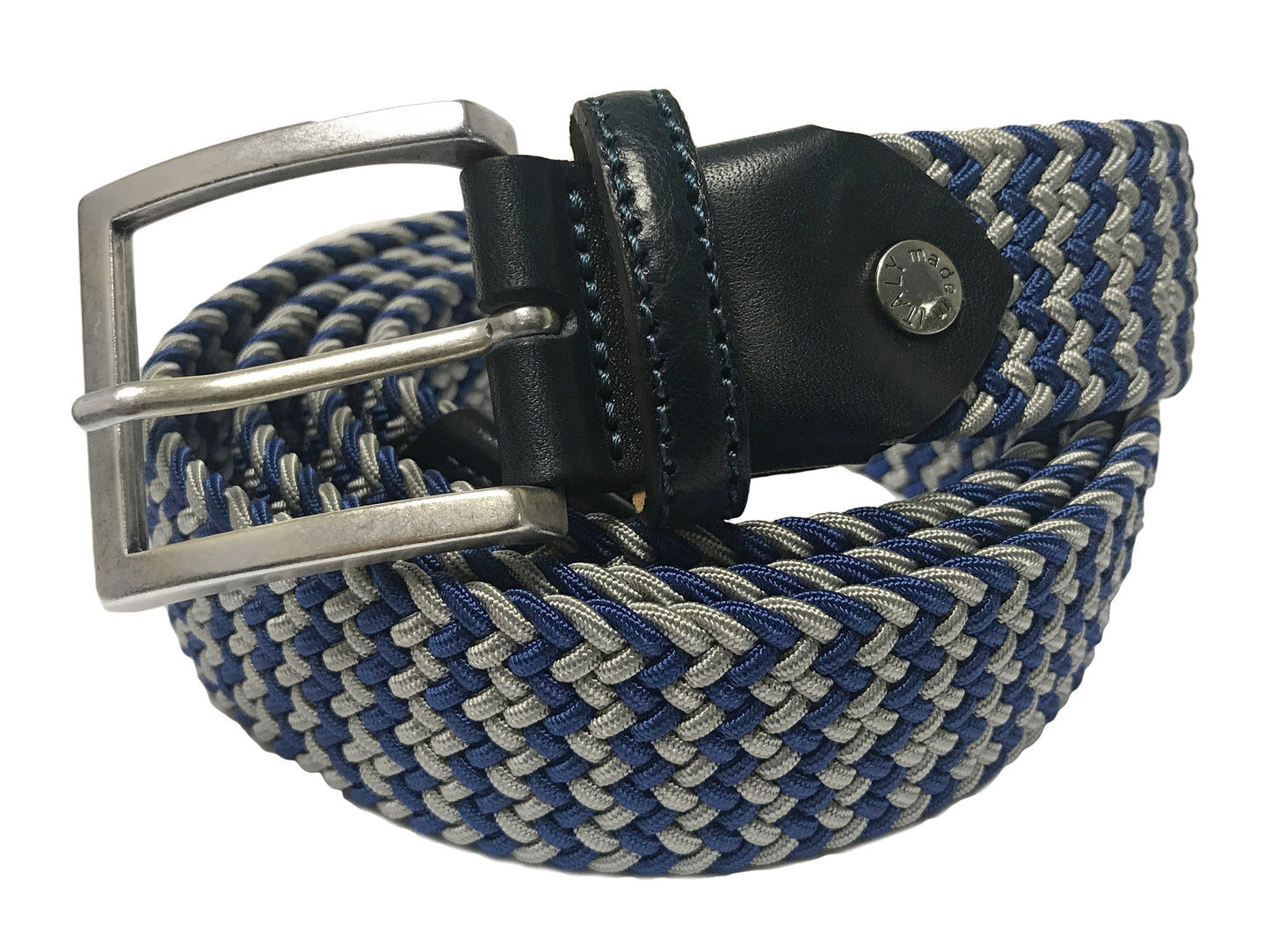 Cotton Stretch Belt Blue/Gray - The Golf Guys Online
