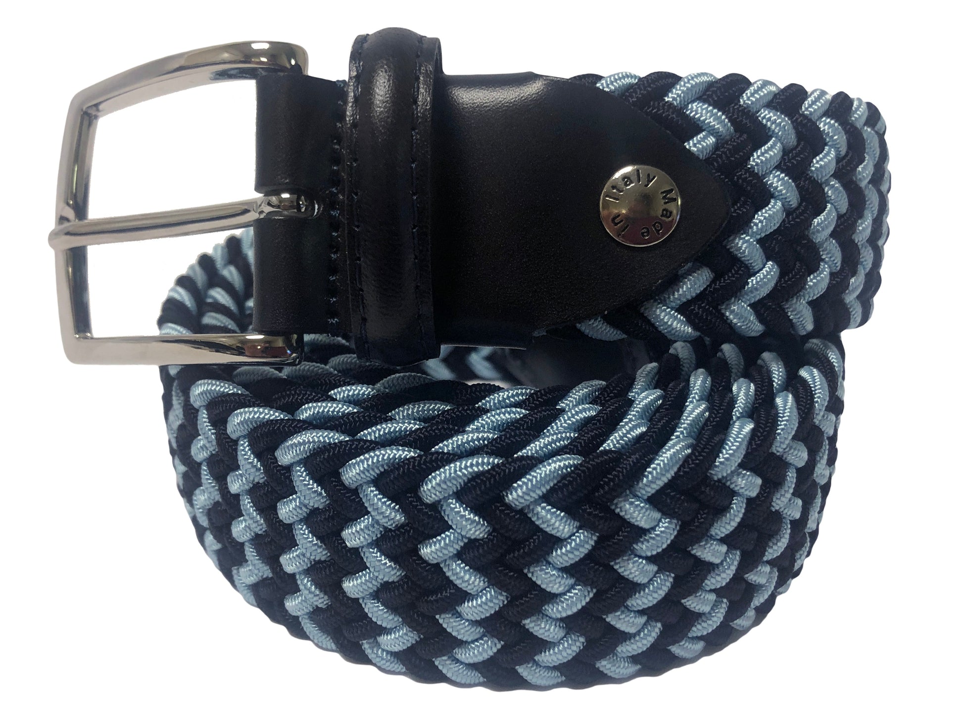Cotton Stretch Belt Navy/Light Blue - The Golf Guys Online