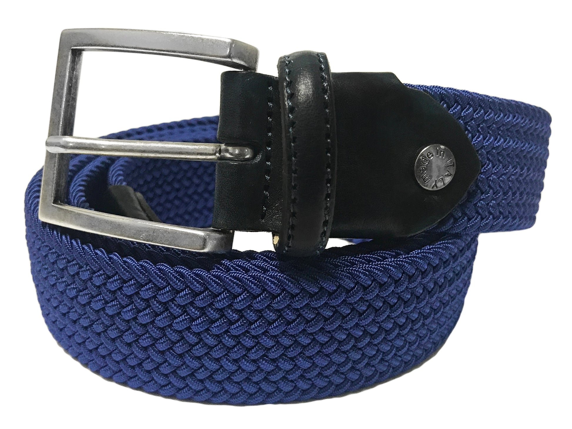Cotton Stretch Belt Solid Blue - The Golf Guys Online
