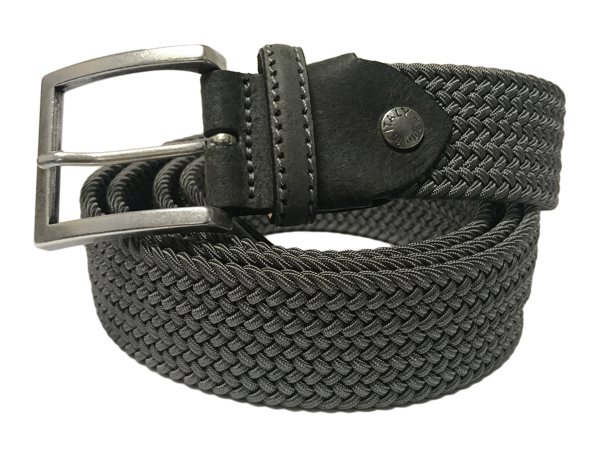 Cotton Stretch Belt Solid Gray - The Golf Guys Online