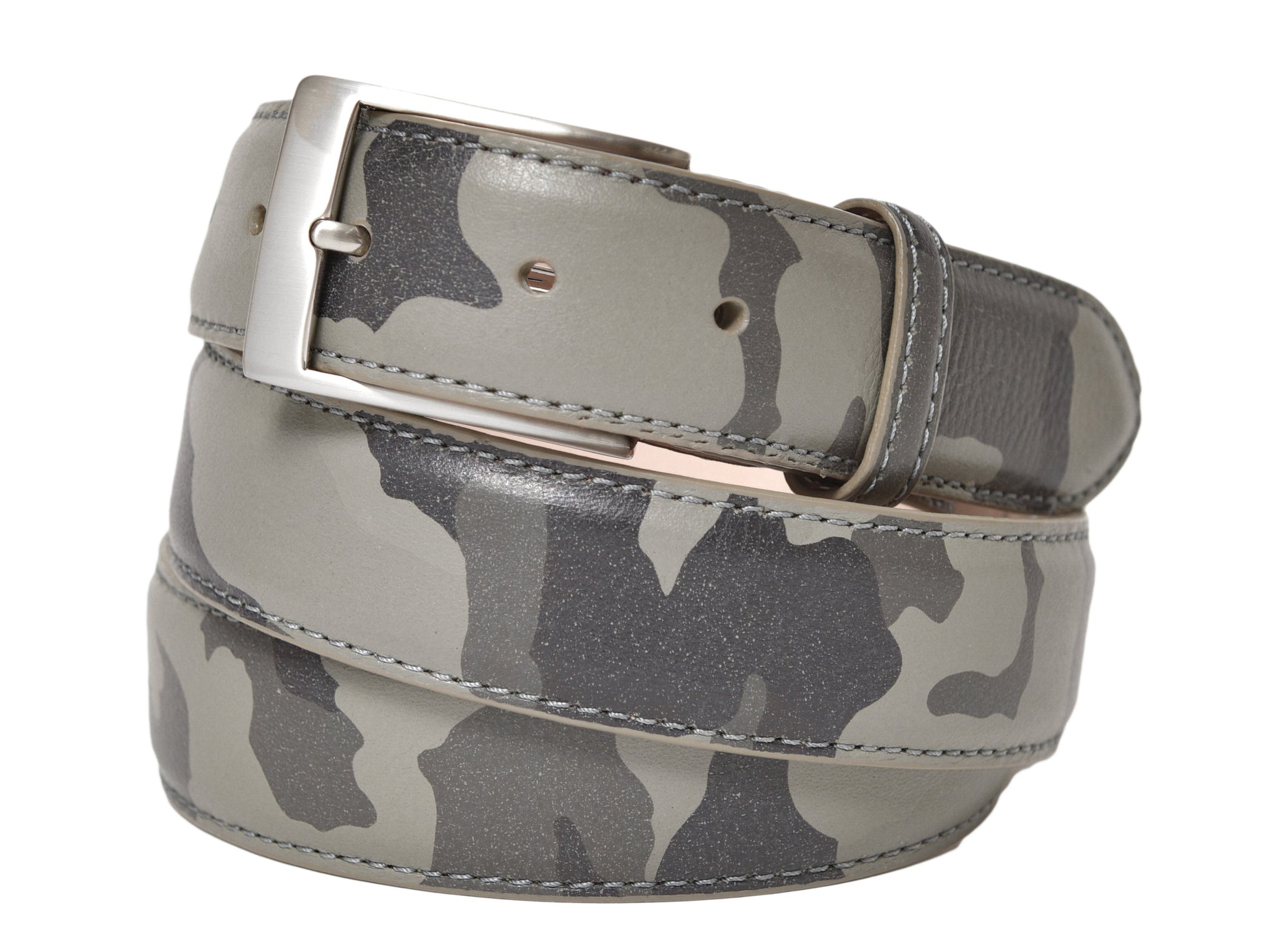 Calf Skin Pebble Belt Gray Camo - The Golf Guys Online
