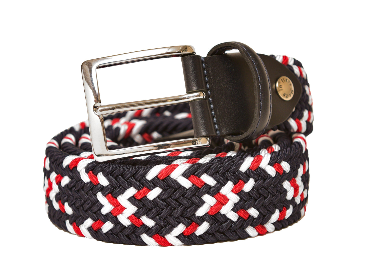 Cotton Stretch Belt Cross Navy/Red/White - The Golf Guys Online