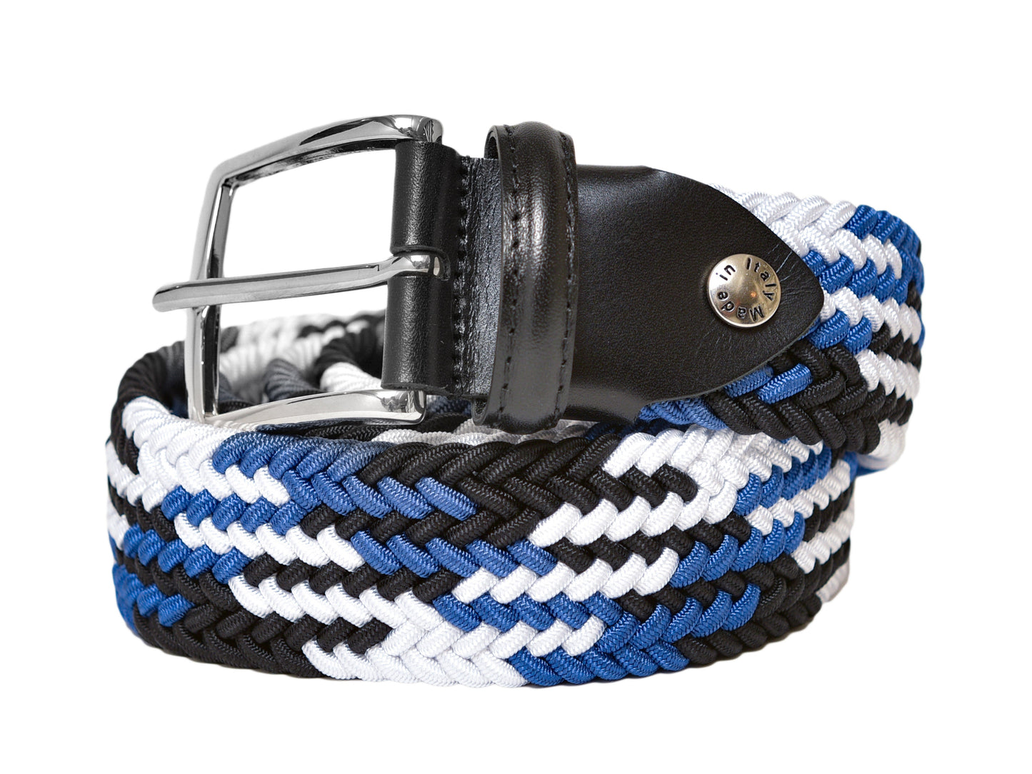Cotton Stretch Belt Tour Blue/White/Black - The Golf Guys Online