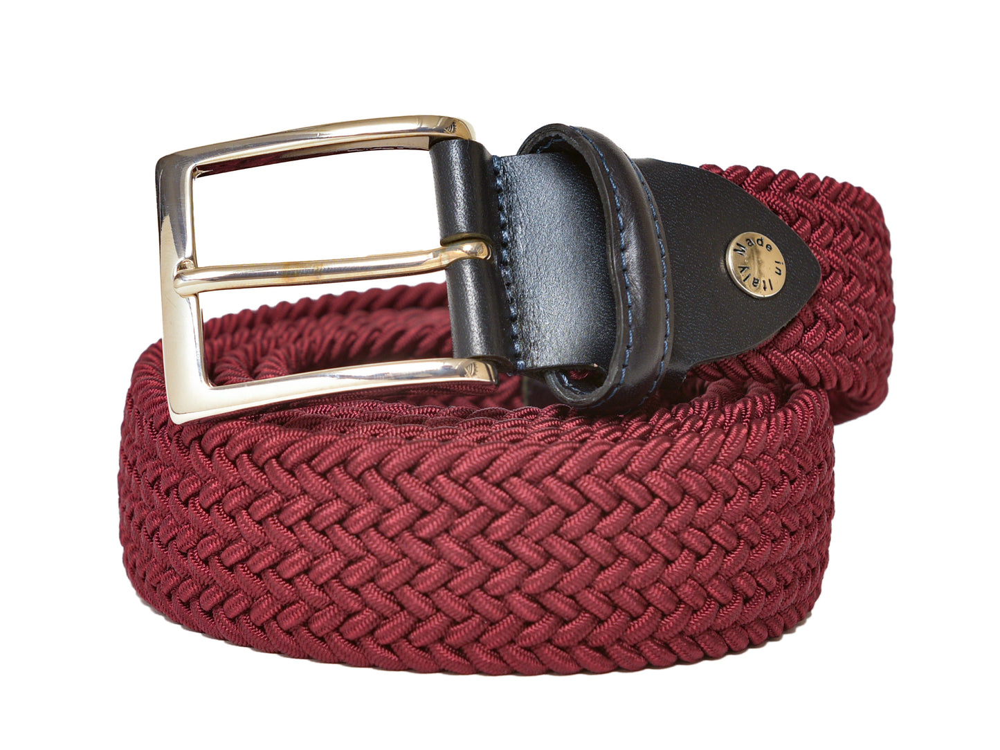 Cotton Stretch Belt Solid Burgundy - The Golf Guys Online