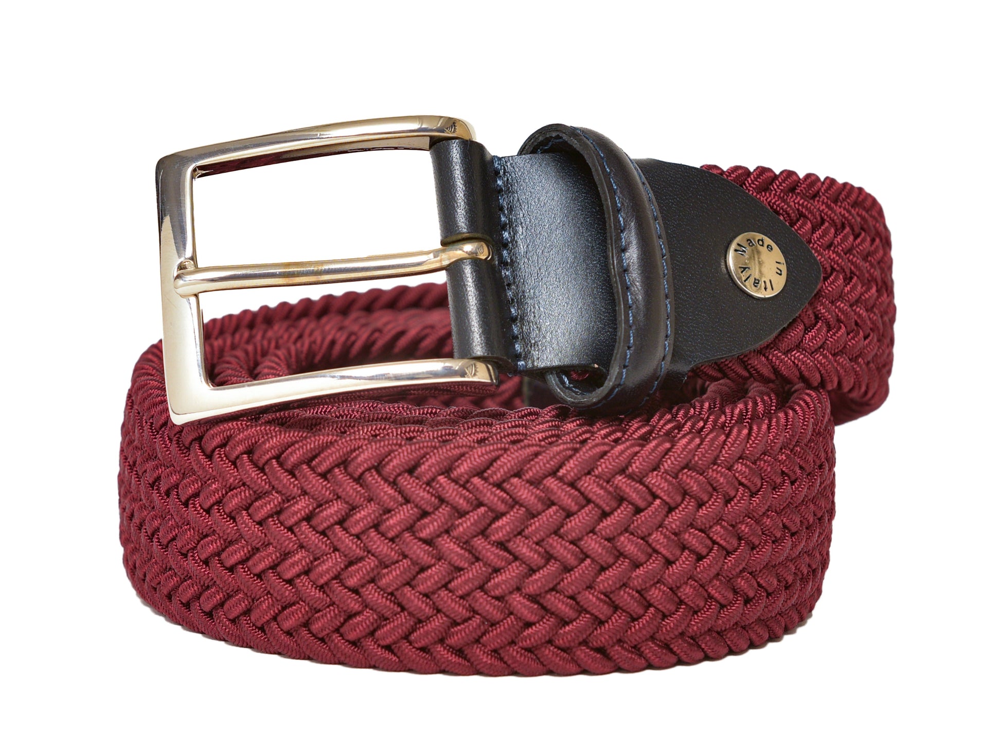 Cotton Stretch Belt Solid Burgundy - The Golf Guys Online