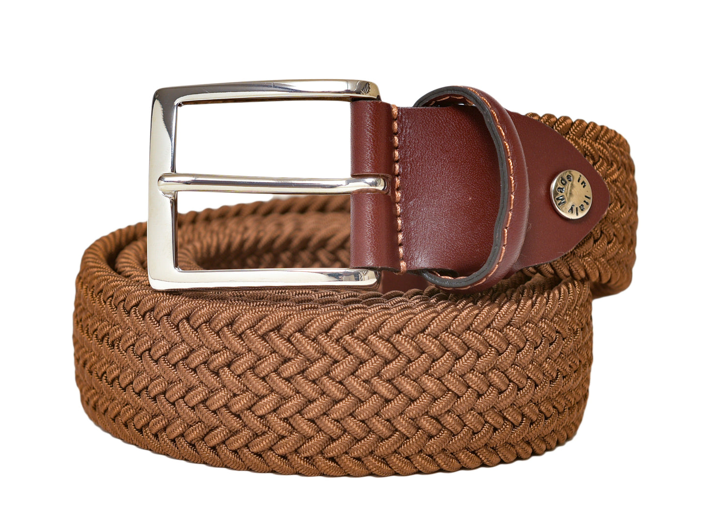 Cotton Stretch Belt Solid Mocha Brown - The Golf Guys Online