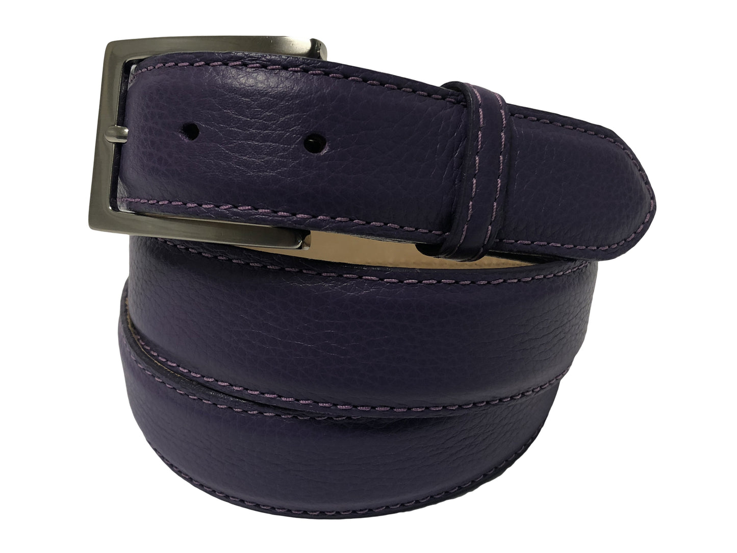 Calf Skin Pebble Belt Purple Classic - The Golf Guys Online