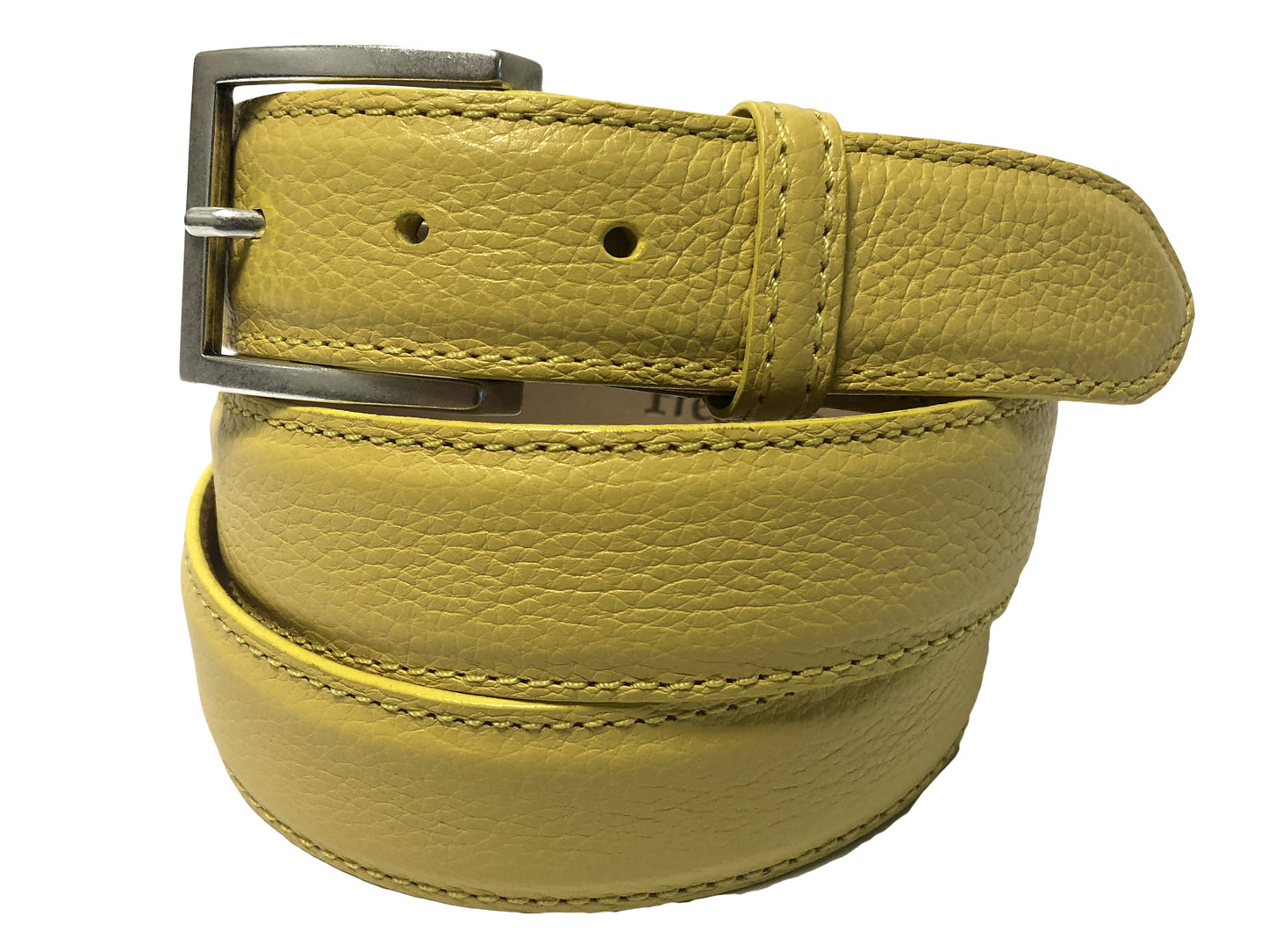 Calf Skin Pebble Belt Yellow Classic - The Golf Guys Online