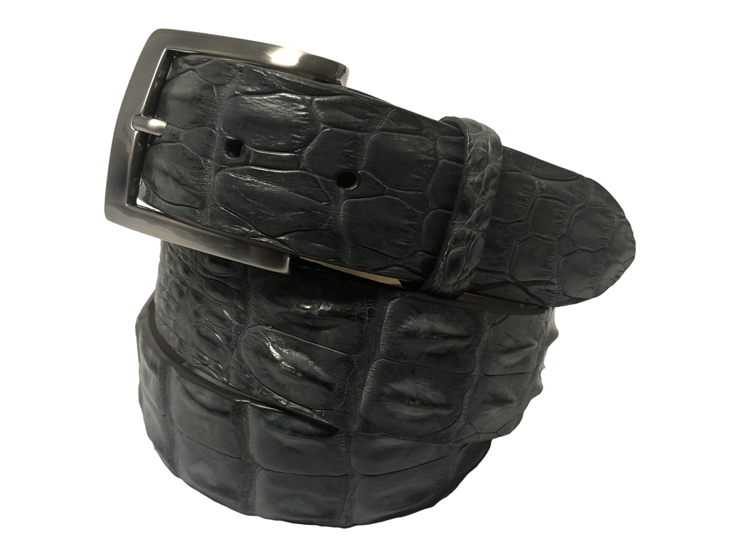 Caiman Skin Hornback Belt Dark Gray - The Golf Guys Online