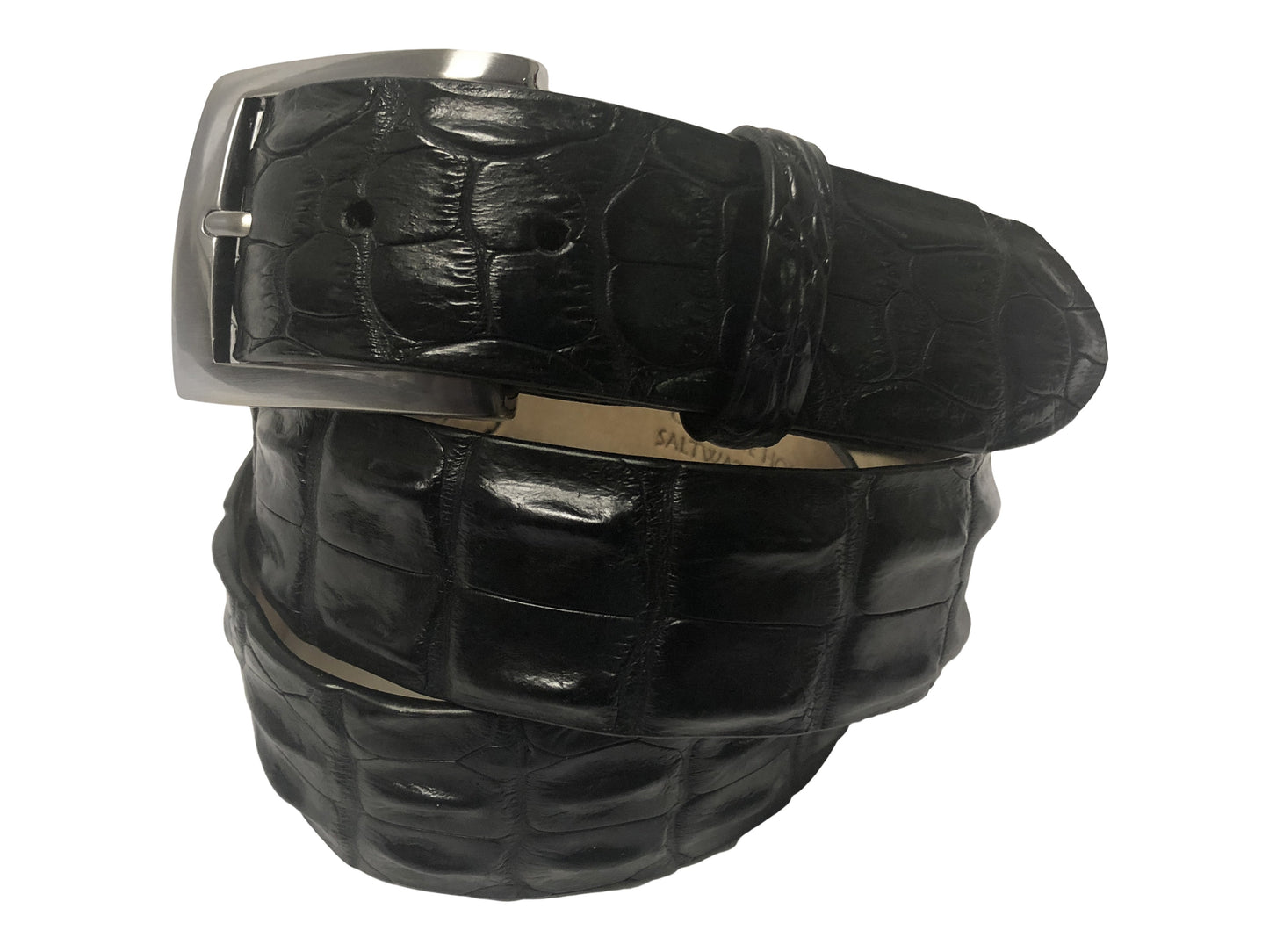 Caiman Skin Hornback Belt Black - The Golf Guys Online