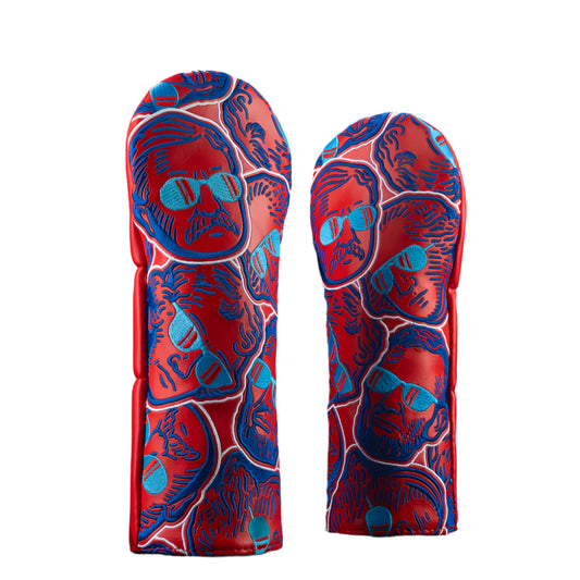 Swag Golf - Stacked Fore Fathers Red & Blue Fairway Wood Headcover - The Golf Guys Online