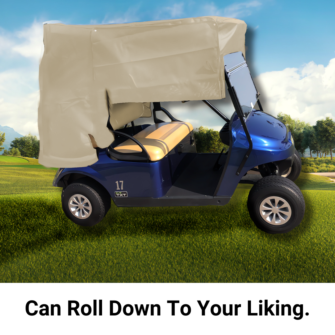 Golf Cart Sun Shade UV Mesh Top Cover For 80" Long Roof Beige