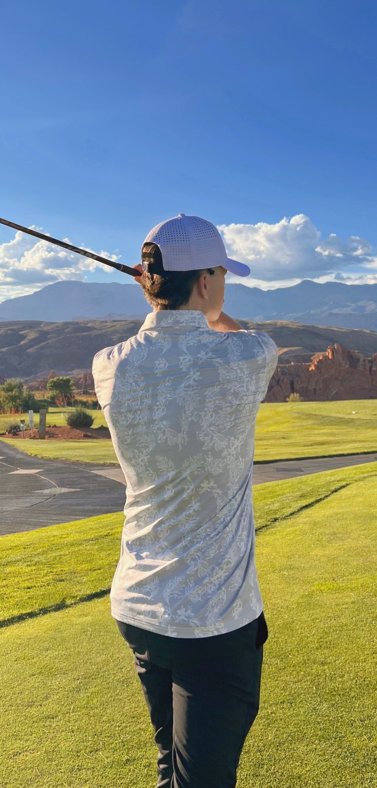 Flipping Birdies - Smoked Floral Golf Polo - The Golf Guys Online