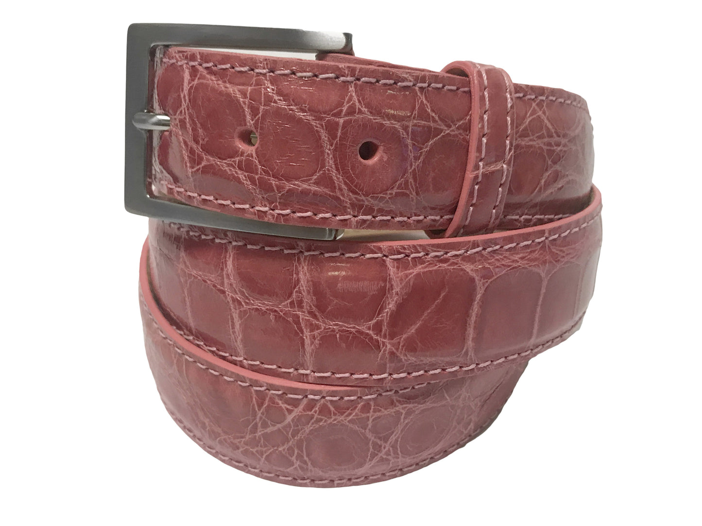 Alligator Skin Glossy Belt Pink - The Golf Guys Online