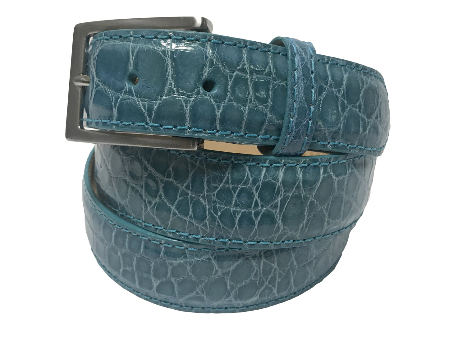 Alligator Skin Glossy Belt Turquoise - The Golf Guys Online