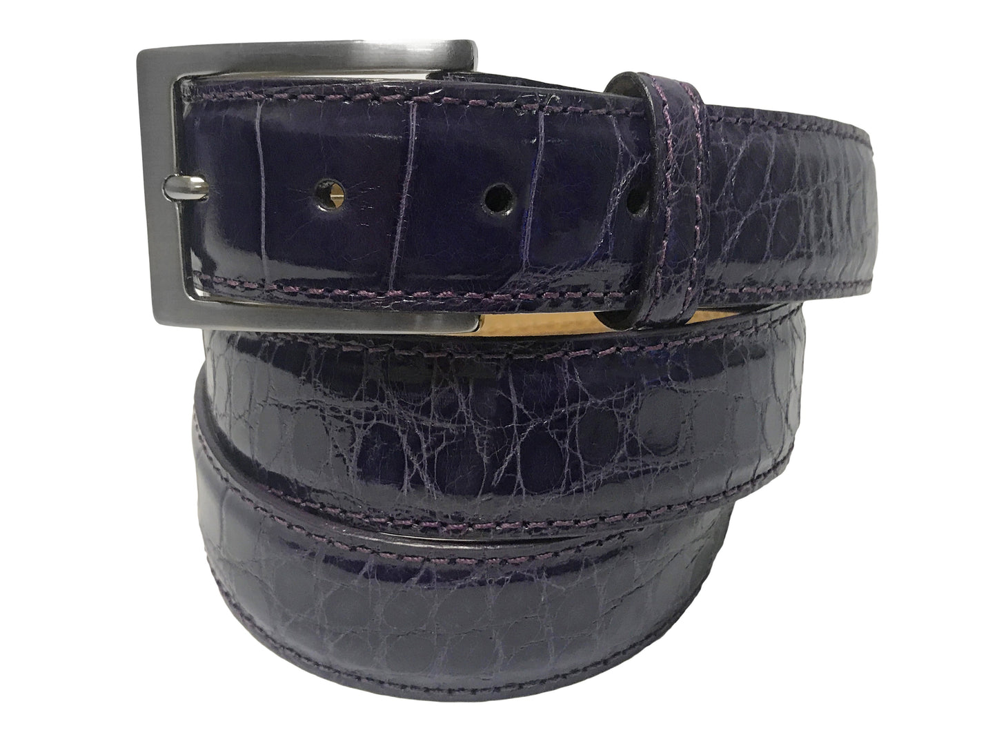 Alligator Skin Glossy Belt Violet - The Golf Guys Online