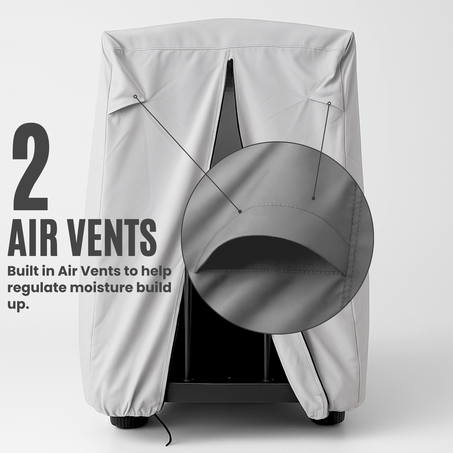 2 Passenger Golf Cart Storage Cover for E-Z-GO 2FIVE, Grey