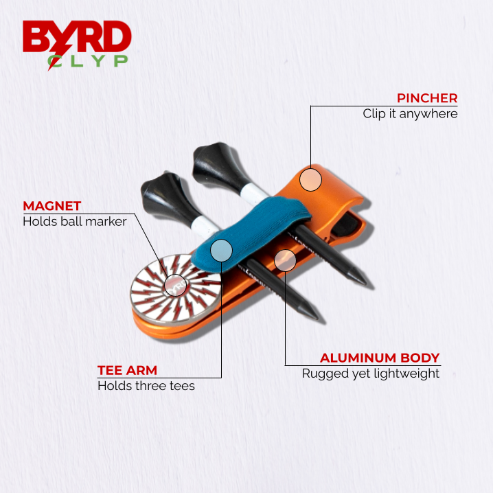 THE BYRD GOLF CLYP - Orange Oriole - The Golf Guys Online