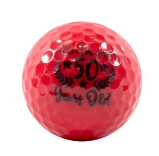 New Novelty Happy 50th Birthday Red Mix of Golf Balls