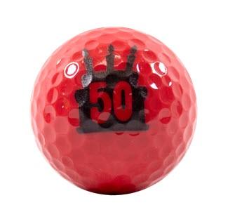 New Novelty Happy 50th Birthday Red Mix of Golf Balls