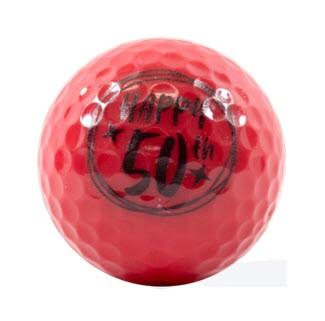 New Novelty Happy 50th Birthday Red Mix of Golf Balls