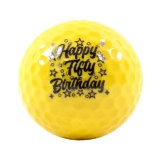 New Novelty Happy 50th Birthday Yellow Mix of Golf Balls