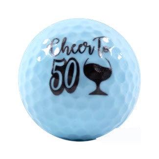 New Novelty Happy 50th Birthday Blue Mix of Golf Balls