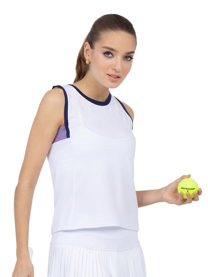Harper Performance Tank - White/Lavender Combo - The Golf Guys Online
