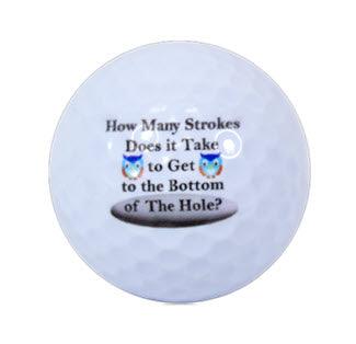 New Novelty How Many Strokes... Golf Balls
