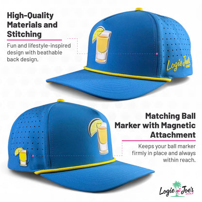 UFO Golf Hat | Snapback Cap | Built-in Magnetic Ball Marker Holder + Marker Included | Adjustable | Alien Gray