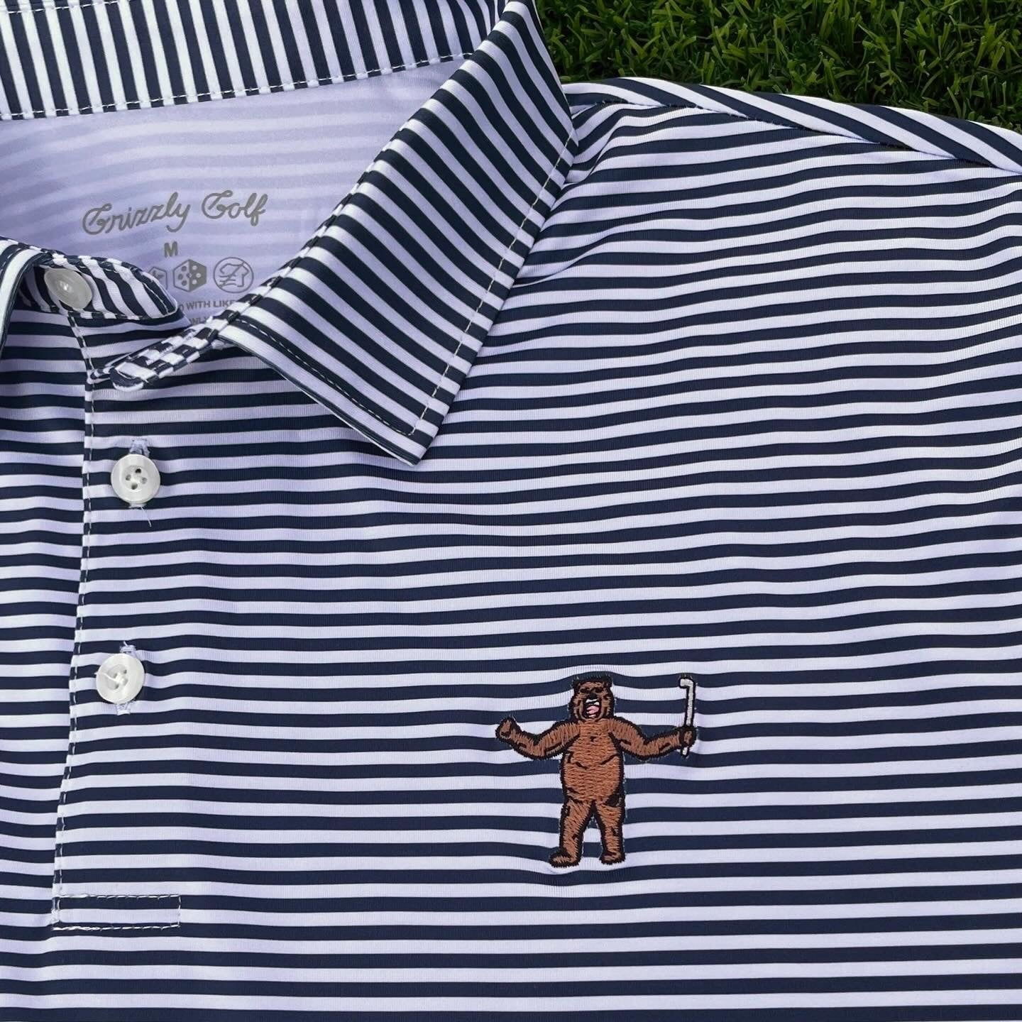 Polo - Navy Striped It - The Golf Guys Online