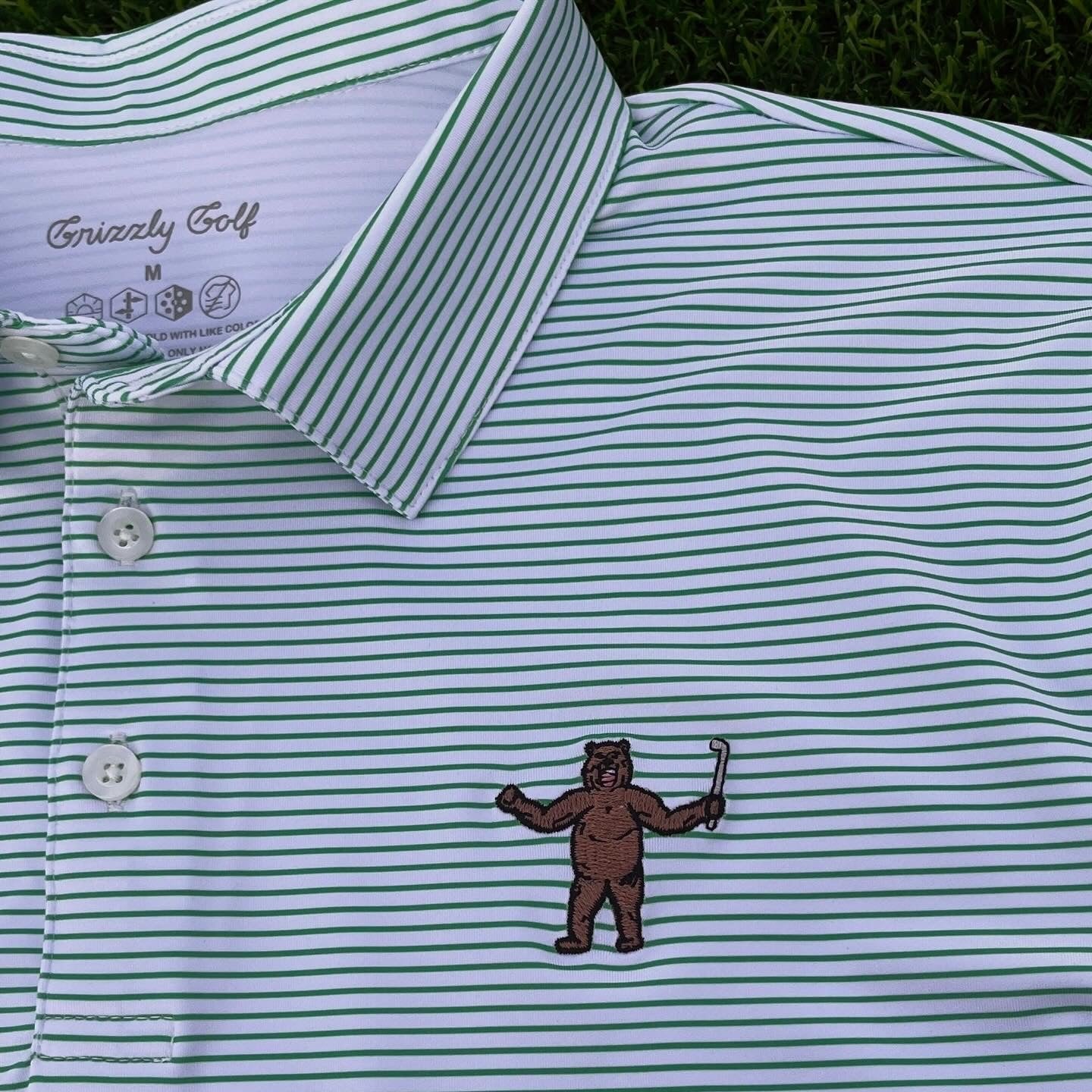 Polo - Green Striped It - The Golf Guys Online