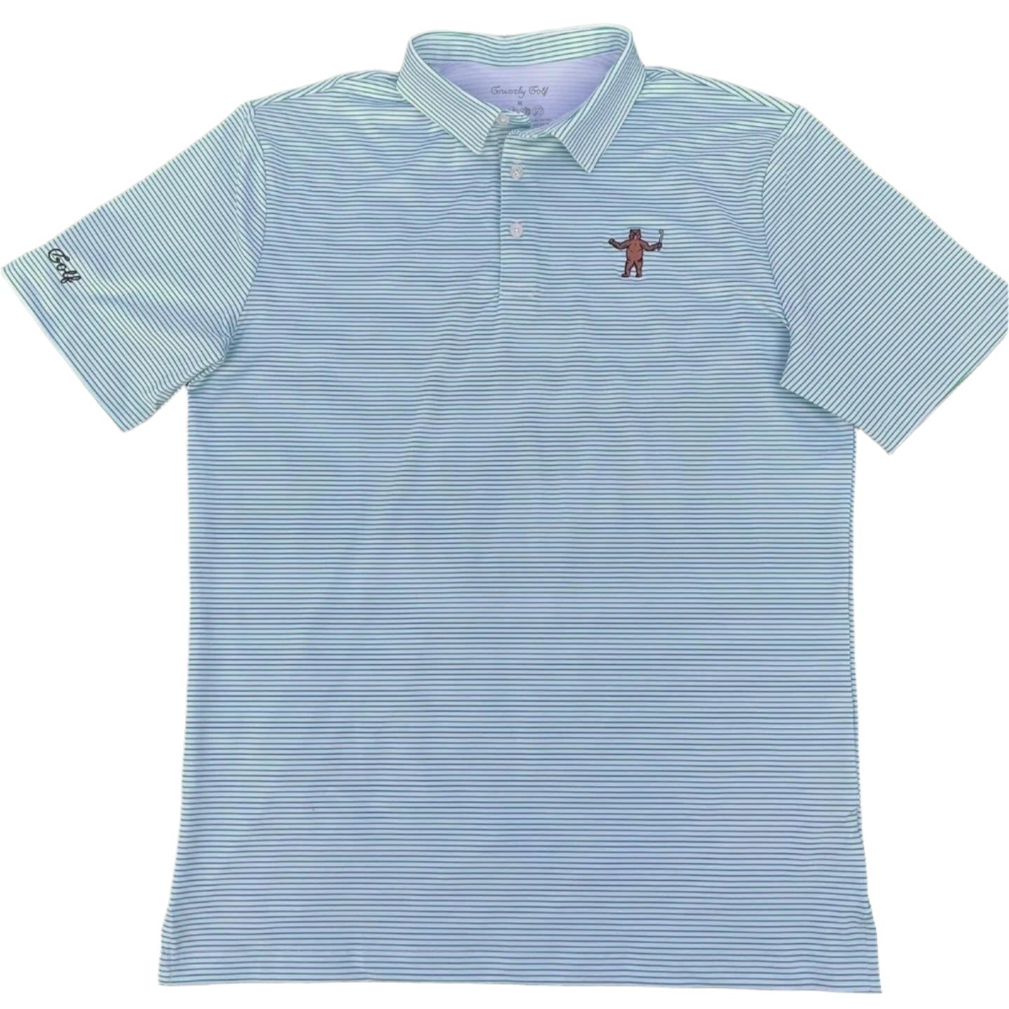 Polo - Green Striped It - The Golf Guys Online