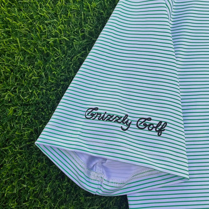 Polo - Green Striped It - The Golf Guys Online