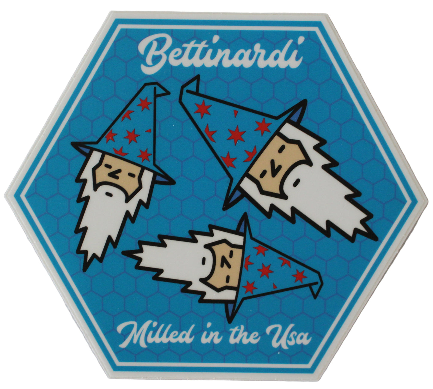 Bettinardi - Hive Wizard Hexagon Sticker White/Blue 5.0" Diameter