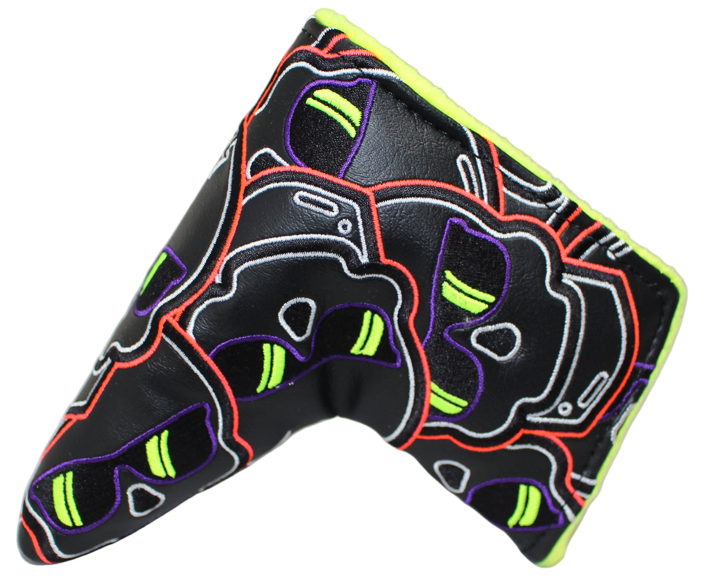 Limited Swag Golf - Stacked Skull Golf Eclipse Black & Yellow Multicolor Blade Putter Headcover