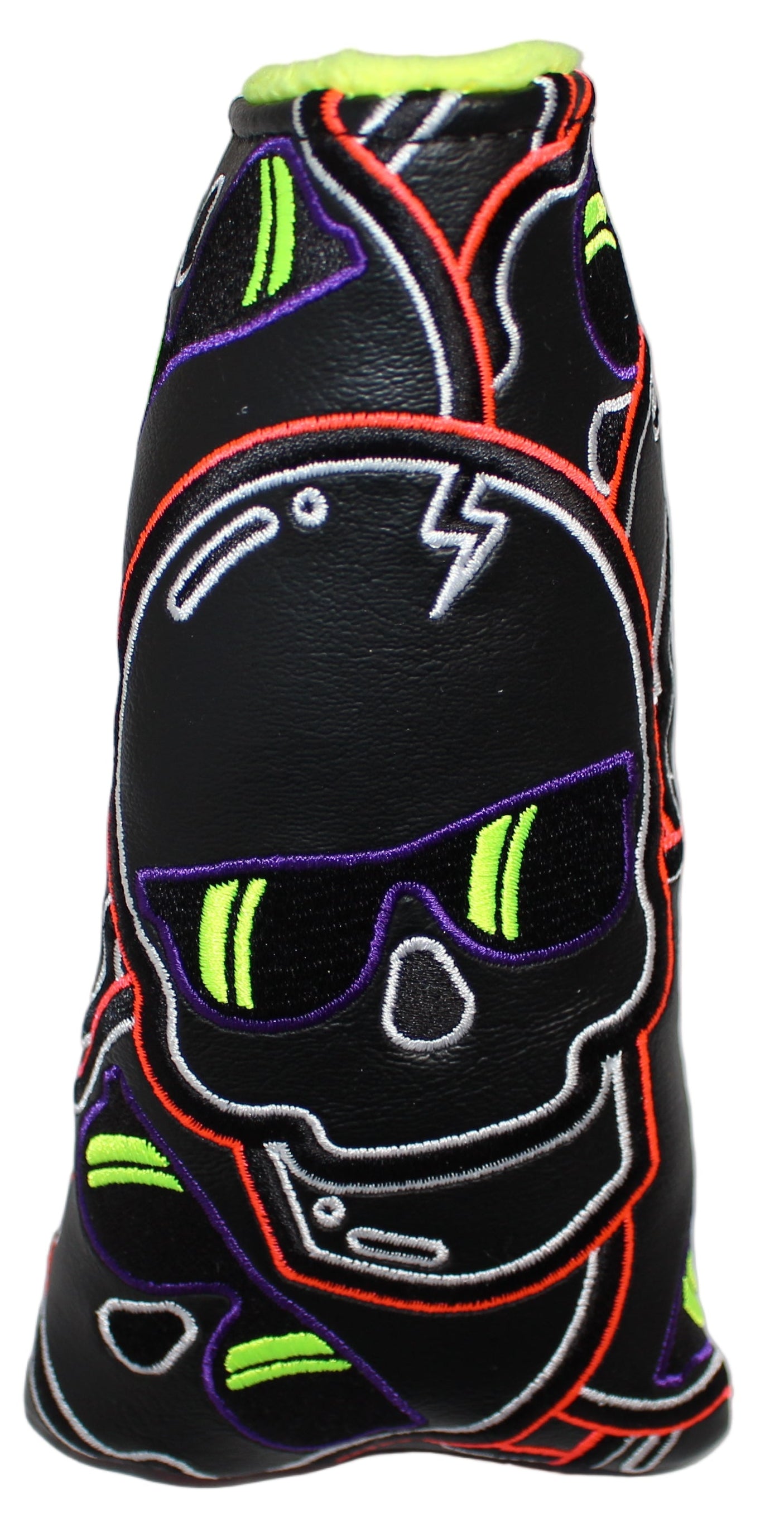 Limited Swag Golf - Stacked Skull Golf Eclipse Black & Yellow Multicolor Blade Putter Headcover