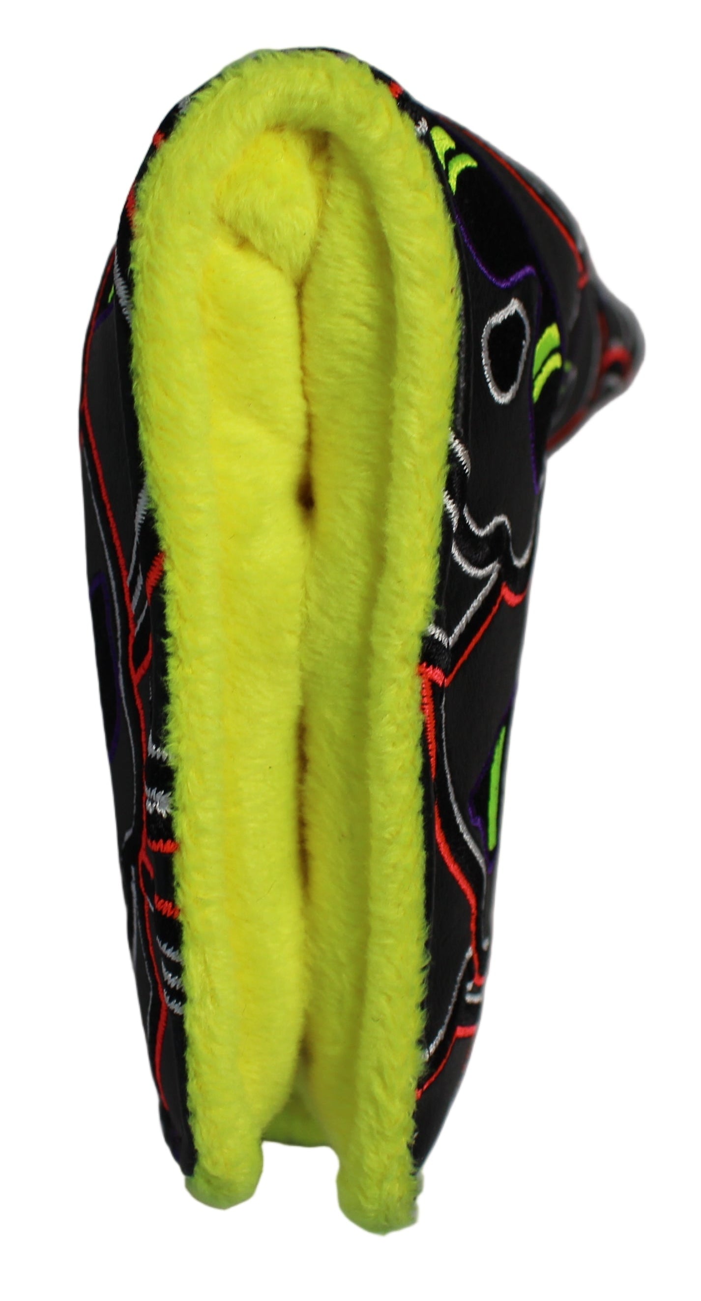 Limited Swag Golf - Stacked Skull Golf Eclipse Black & Yellow Multicolor Blade Putter Headcover