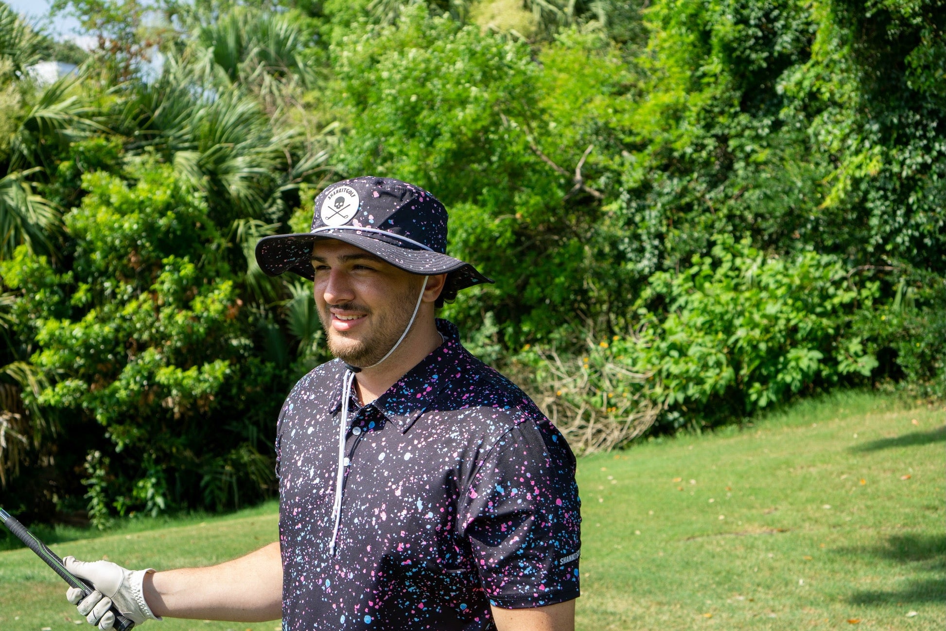 Paint Splatter Polo Black - The Golf Guys Online