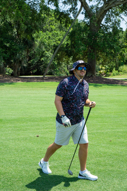 Paint Splatter Polo Black - The Golf Guys Online