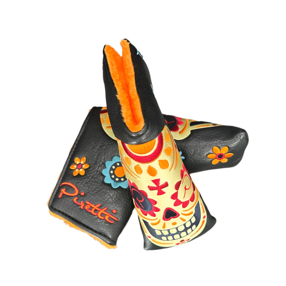 Piretti Golf - Black/Orange Dia De Los Muertos Tour Only Blade Putter Headcovers - The Golf Guys Online