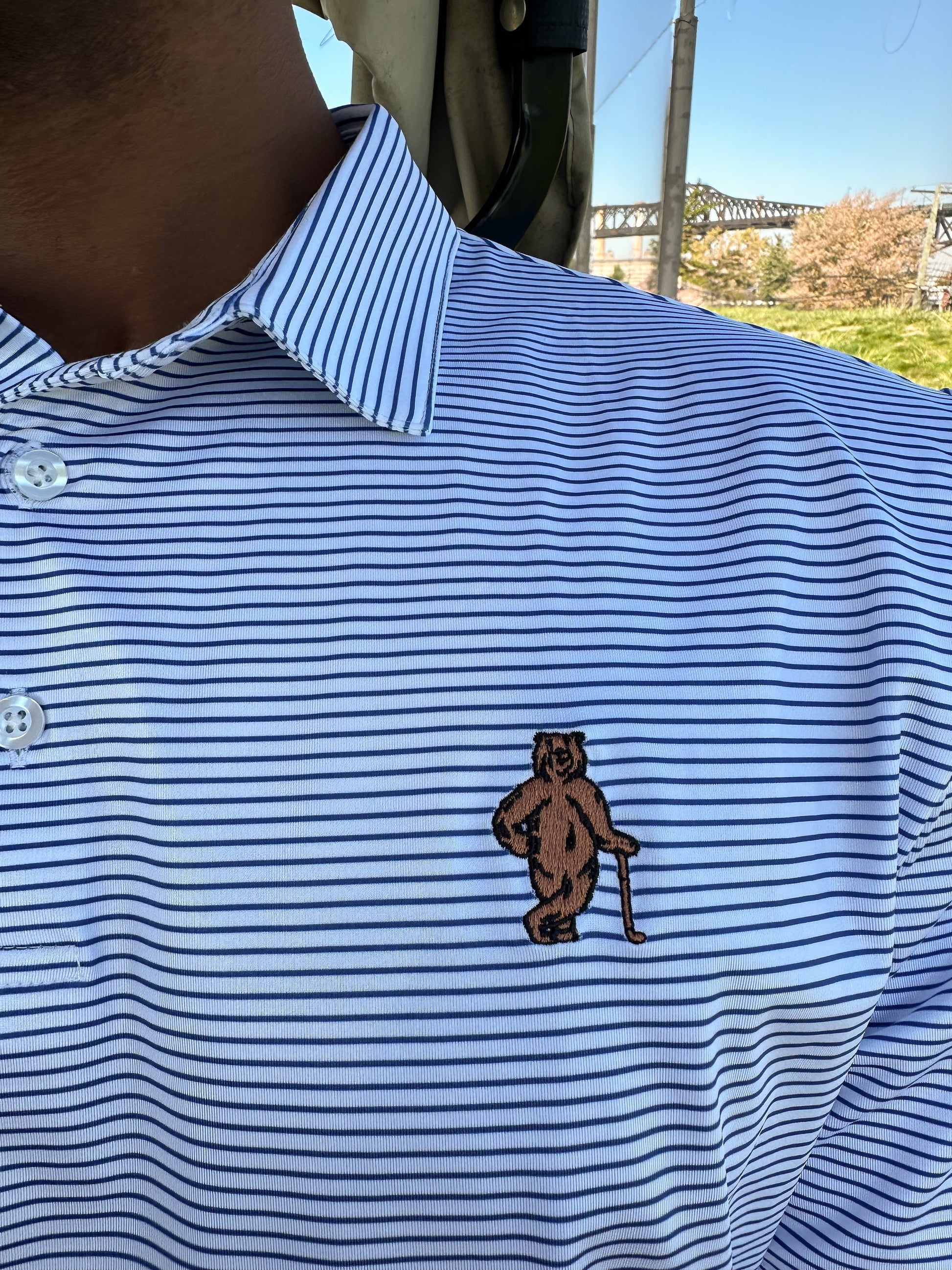 Polo - Navy Striped It - The Golf Guys Online